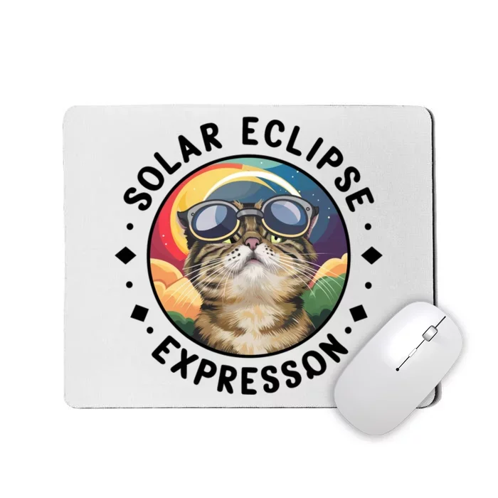 Solar Eclipse Cat Spectacle Mousepad