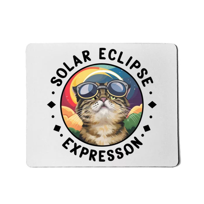 Solar Eclipse Cat Spectacle Mousepad