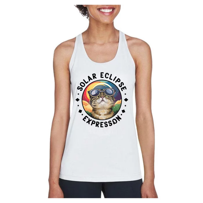 Solar Eclipse Cat Spectacle Women's Racerback Tank