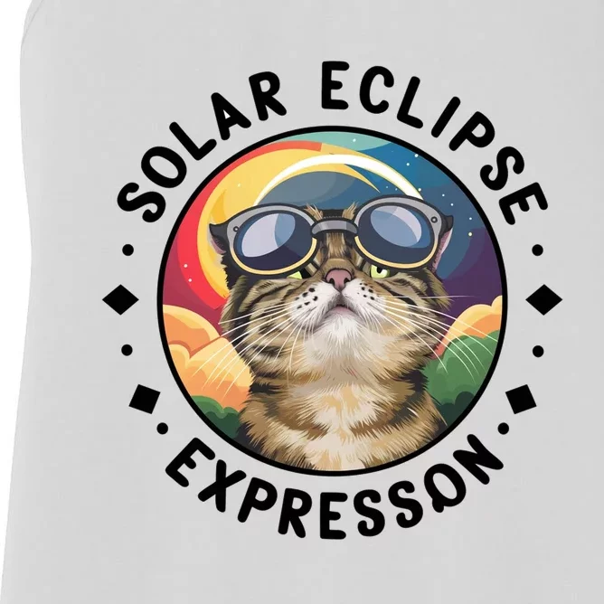 Solar Eclipse Cat Spectacle Women's Racerback Tank