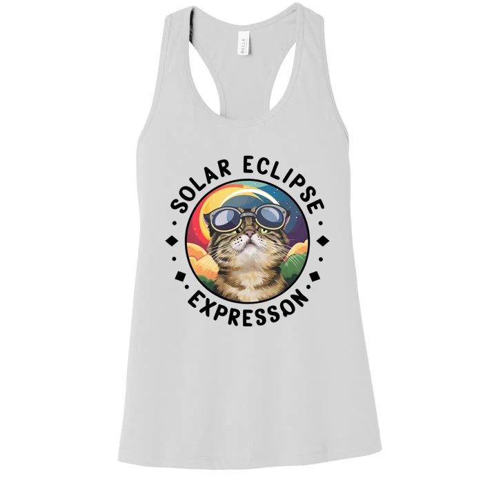 Solar Eclipse Cat Spectacle Women's Racerback Tank