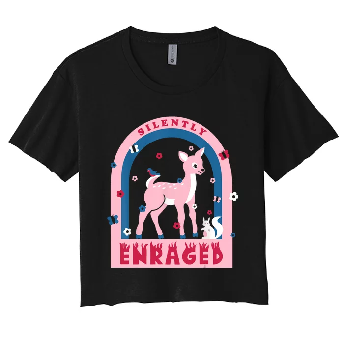 Silently Enraged Christmas Holidays Casual Women's Crop Top Tee