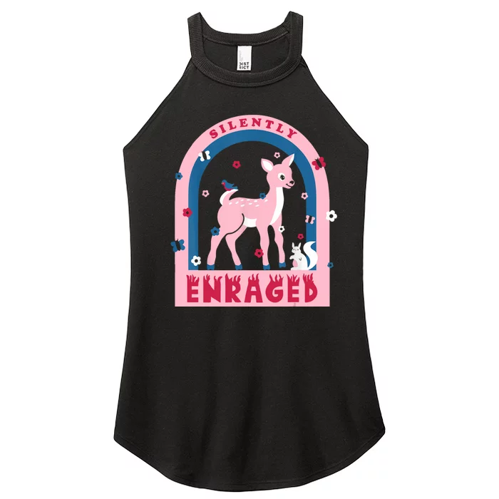 Silently Enraged Christmas Holidays Casual Women’s Perfect Tri Rocker Tank