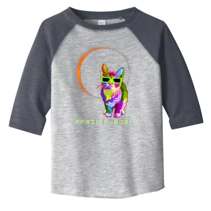 Solar Eclipse Cat Wearing Solar Eclipse Glasses Toddler Fine Jersey T-Shirt