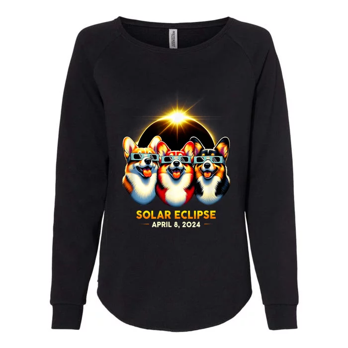 Solar Eclipse Corgi Wearing Glasses April 8 2024 Totality Womens California Wash Sweatshirt