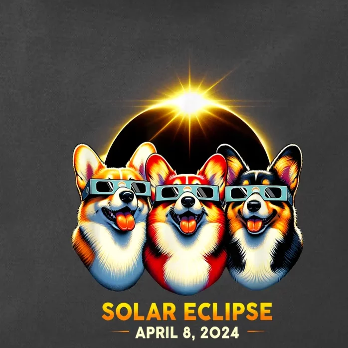 Solar Eclipse Corgi Wearing Glasses April 8 2024 Totality Zip Tote Bag