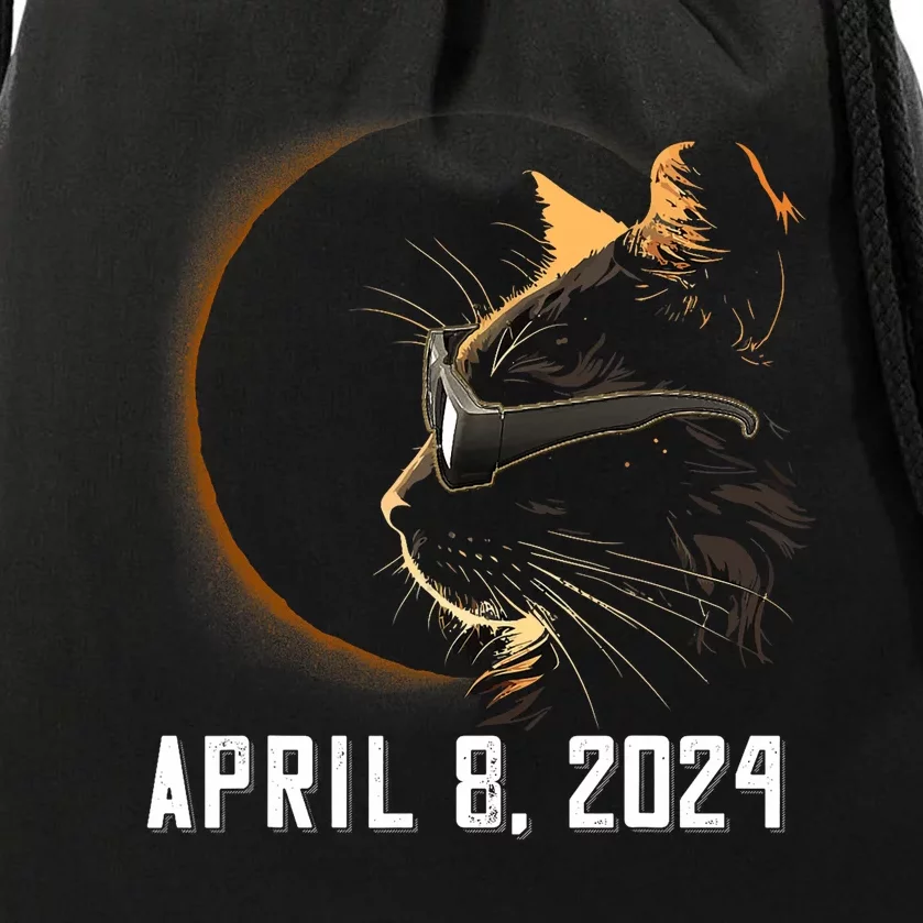 Solar Eclipse Cat Solar Eclipse Glasses Cat Drawstring Bag