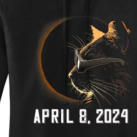 Solar Eclipse Cat Solar Eclipse Glasses Cat Women's Pullover Hoodie