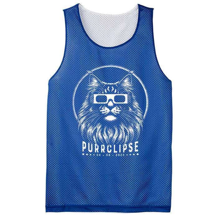 Solar Eclipse Cat With Glasses Purrclipse Date Mesh Reversible Basketball Jersey Tank