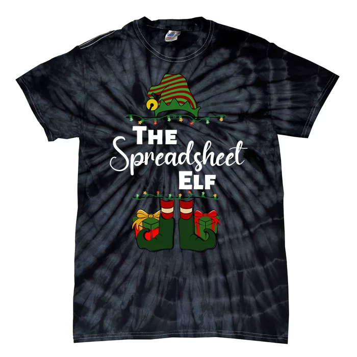 Spreadsheet Elf Christmas Tee Accountant Bookkeeper CPA Data Tie-Dye T-Shirt