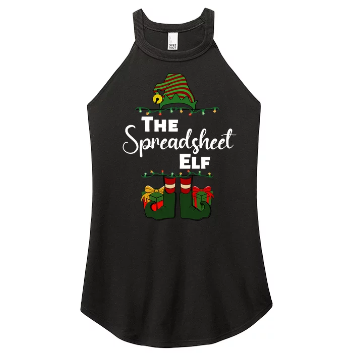 Spreadsheet Elf Christmas Tee Accountant Bookkeeper CPA Data Women’s Perfect Tri Rocker Tank