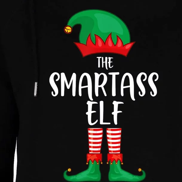 Smartass Elf Christmas Party Matching Family Group Pajama Womens Funnel Neck Pullover Hood