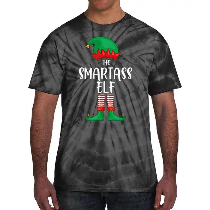 Smartass Elf Christmas Party Matching Family Group Pajama Tie-Dye T-Shirt