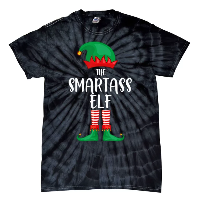 Smartass Elf Christmas Party Matching Family Group Pajama Tie-Dye T-Shirt