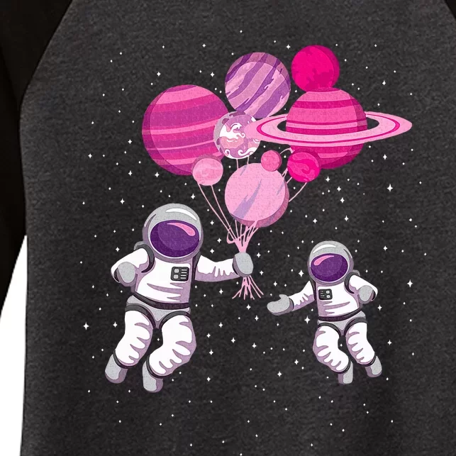 Space Exploration Cosmonaut SpaceMan Alien Spaceship Women's Tri-Blend 3/4-Sleeve Raglan Shirt