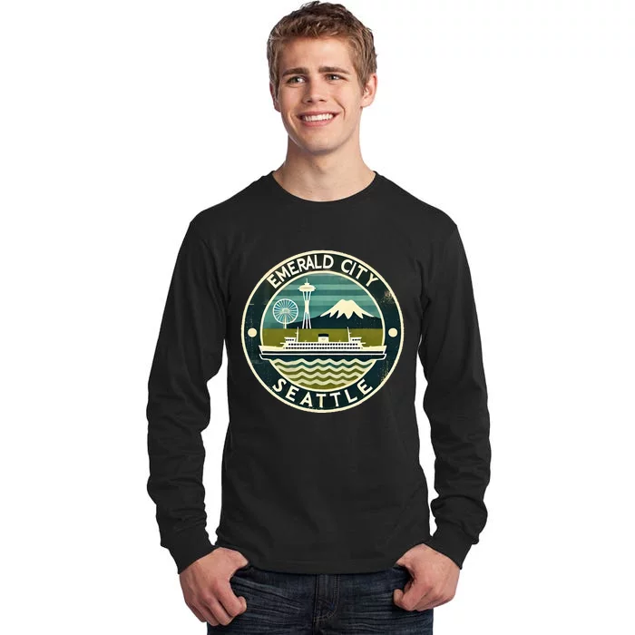 Seattle Emerald City Washington Usa Vintage Tall Long Sleeve T-Shirt