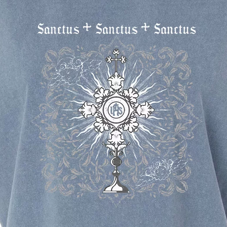 Sanctus Eucharist Catholic Traditional Latin Mass Jesus Garment-Dyed Women's Muscle Tee