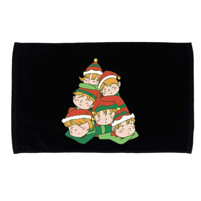 Sleepy Elves Cute Christmas Holiday Microfiber Hand Towel