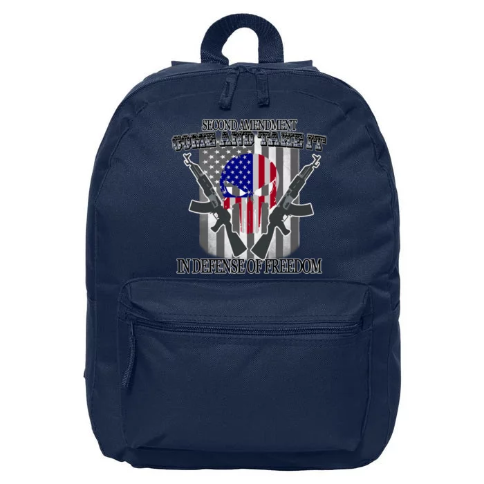 Second Amendment Come & Take It In Defense Of Freedom 16 in Basic Backpack