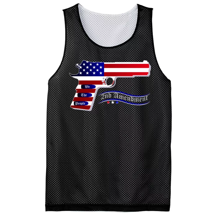 Second Amendment Support Hand Gun Mesh Reversible Basketball Jersey Tank