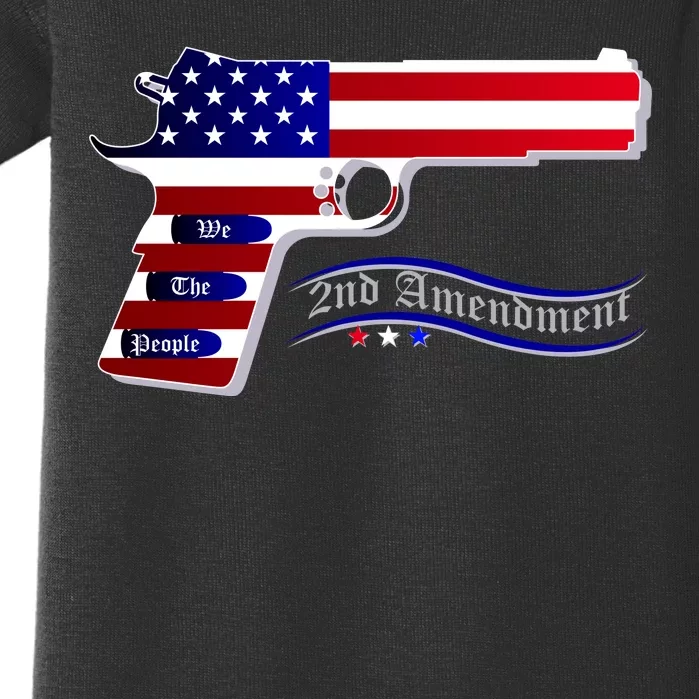 Second Amendment Support Hand Gun Baby Bodysuit