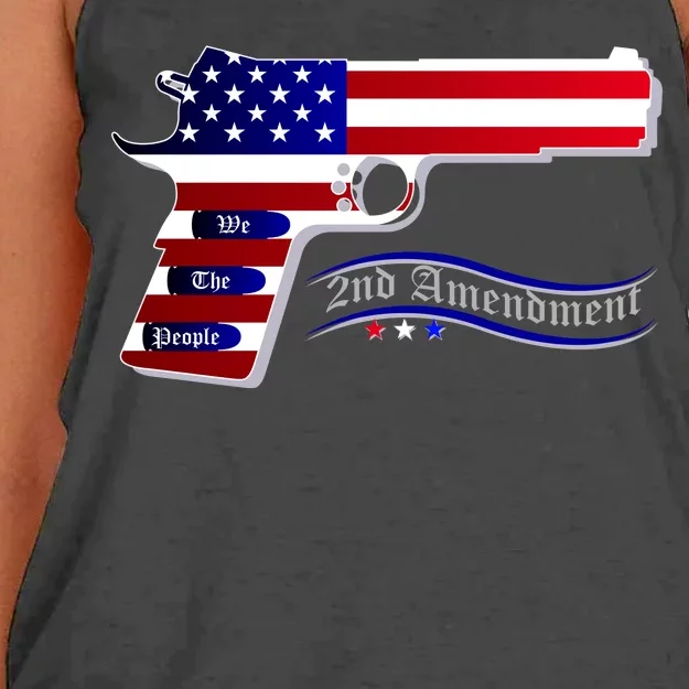 Second Amendment Support Hand Gun Women's Knotted Racerback Tank