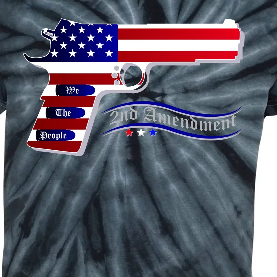 Second Amendment Support Hand Gun Kids Tie-Dye T-Shirt