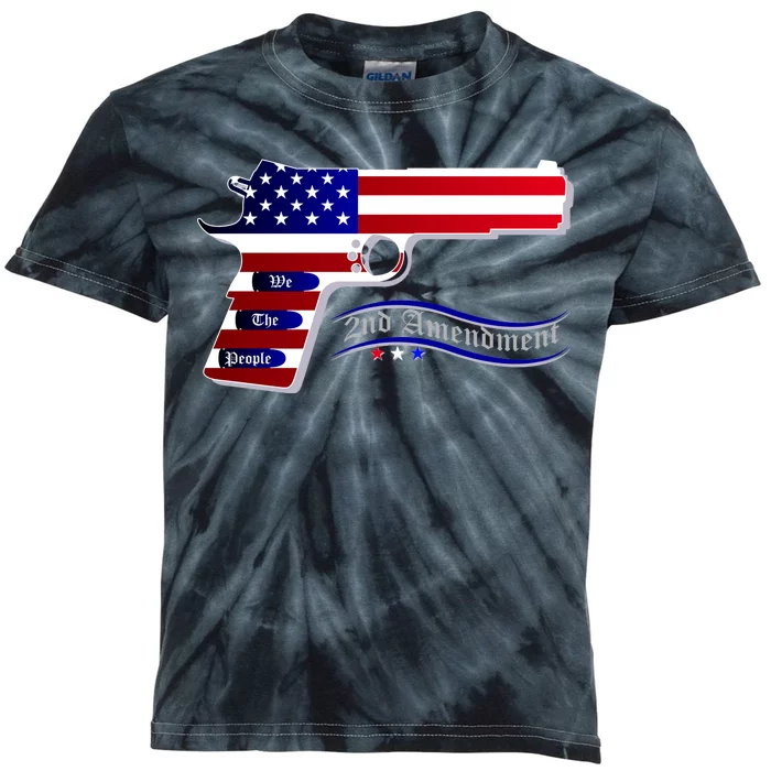 Second Amendment Support Hand Gun Kids Tie-Dye T-Shirt