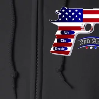 Second Amendment Support Hand Gun Full Zip Hoodie