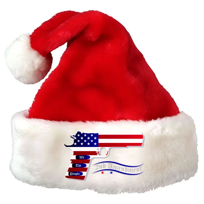 Second Amendment Support Hand Gun Premium Christmas Santa Hat