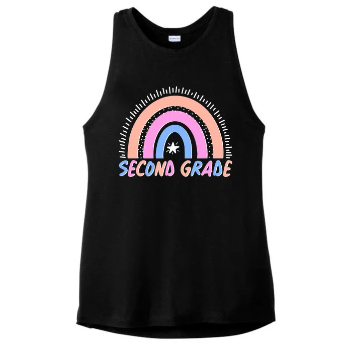 Second Grade Pastel Rainbow Ladies Tri-Blend Wicking Tank