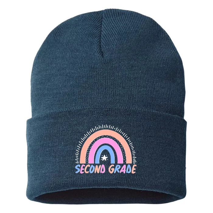 Second Grade Pastel Rainbow Sustainable Knit Beanie