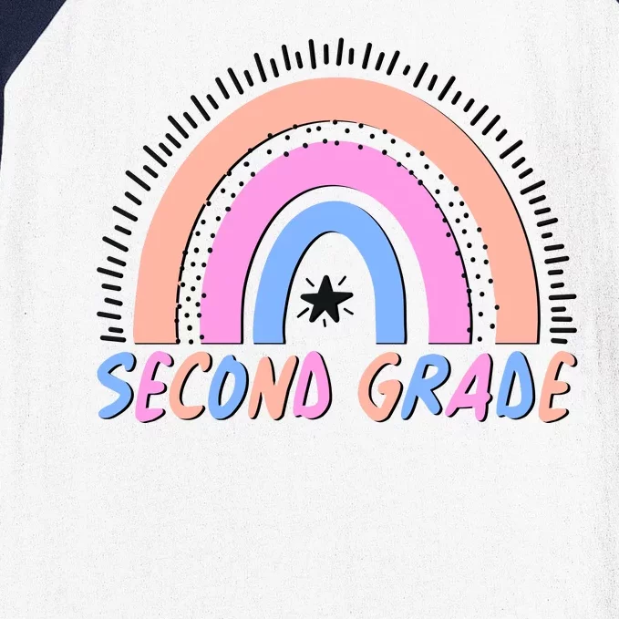 Second Grade Pastel Rainbow Baseball Sleeve Shirt