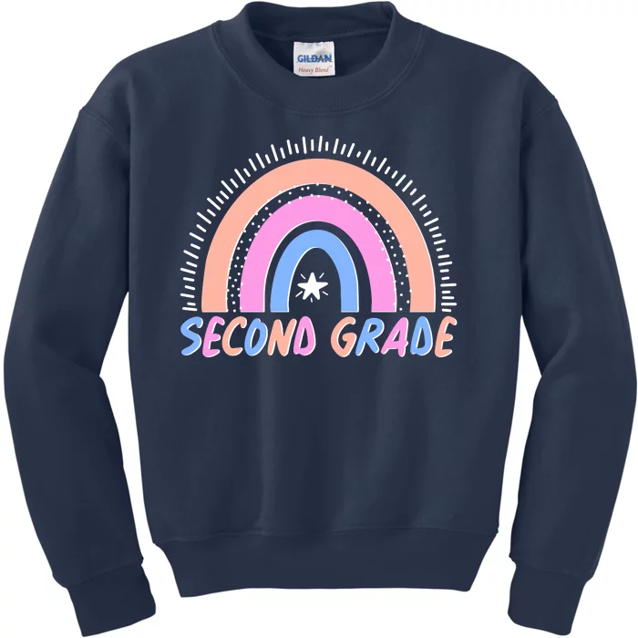 Second Grade Pastel Rainbow Kids Sweatshirt