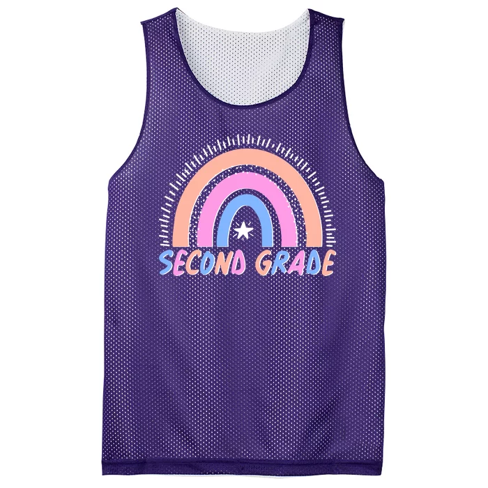 Second Grade Pastel Rainbow Mesh Reversible Basketball Jersey Tank