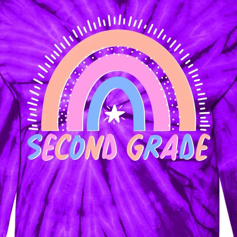 Second Grade Pastel Rainbow Tie-Dye Long Sleeve Shirt