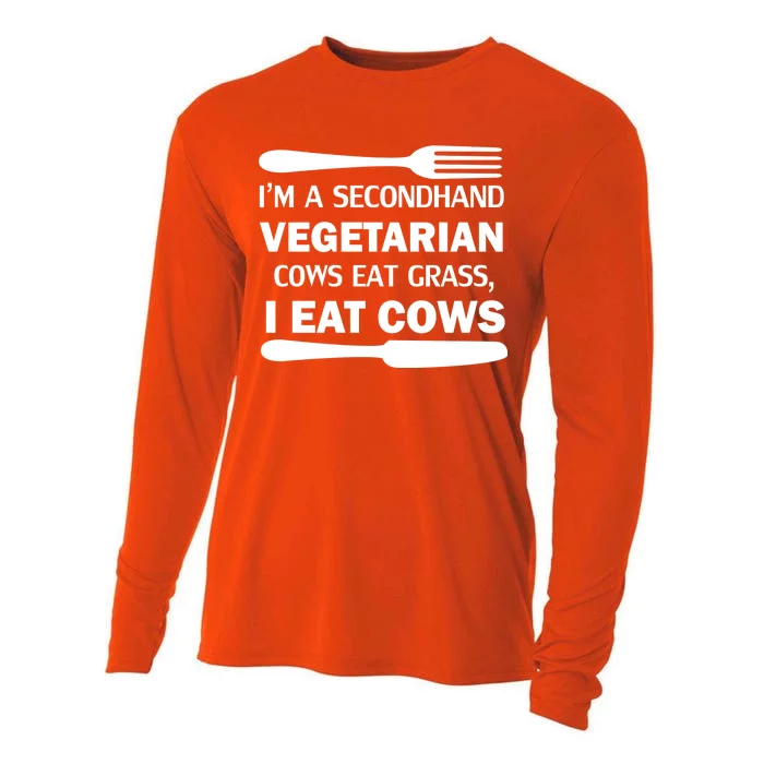 Secondhand Vegetarian Cows Eat Grass Cooling Performance Long Sleeve Crew