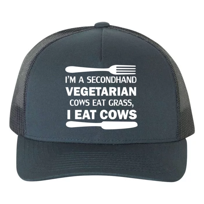 Secondhand Vegetarian Cows Eat Grass Yupoong Adult 5-Panel Trucker Hat