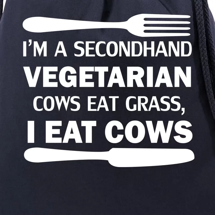 Secondhand Vegetarian Cows Eat Grass Drawstring Bag