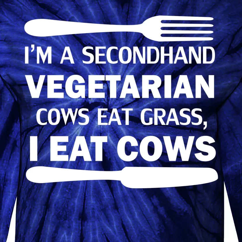 Secondhand Vegetarian Cows Eat Grass Tie-Dye Long Sleeve Shirt