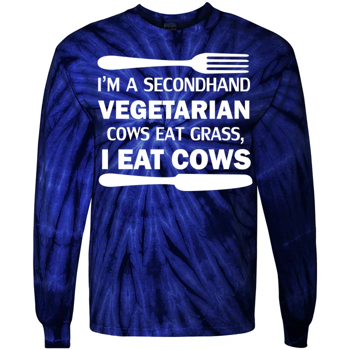 Secondhand Vegetarian Cows Eat Grass Tie-Dye Long Sleeve Shirt