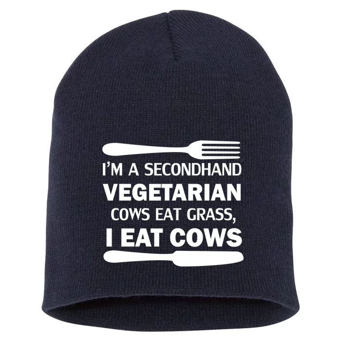 Secondhand Vegetarian Cows Eat Grass Short Acrylic Beanie