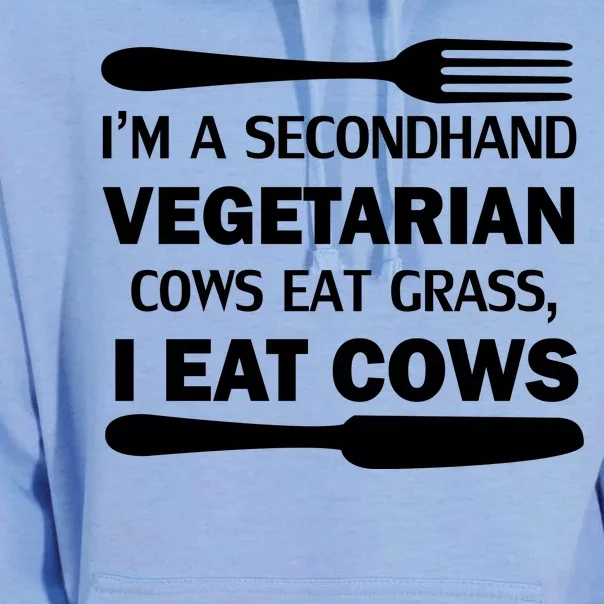 Secondhand Vegetarian Cows Eat Grass Unisex Surf Hoodie