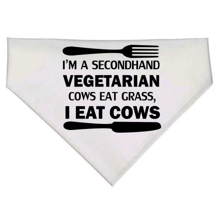 Secondhand Vegetarian Cows Eat Grass USA-Made Doggie Bandana