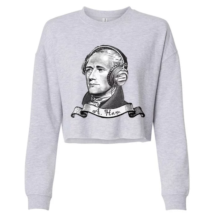 Secretary Alexander Hamilton A. Ham Headphones Cropped Pullover Crew