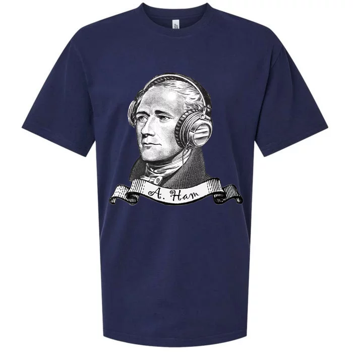 Secretary Alexander Hamilton A. Ham Headphones Sueded Cloud Jersey T-Shirt