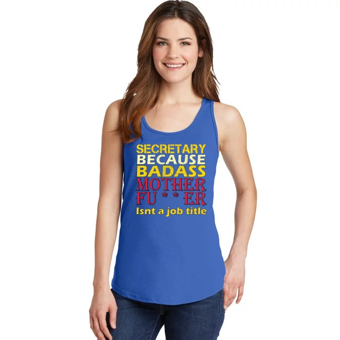 Secretary Badass Job Title Ladies Essential Tank