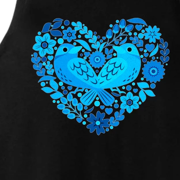 Secrets Blur Bird Heart Ladies Tri-Blend Wicking Tank