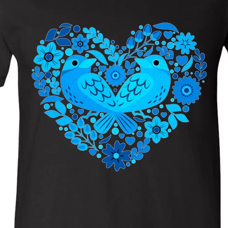 Secrets Blur Bird Heart V-Neck T-Shirt