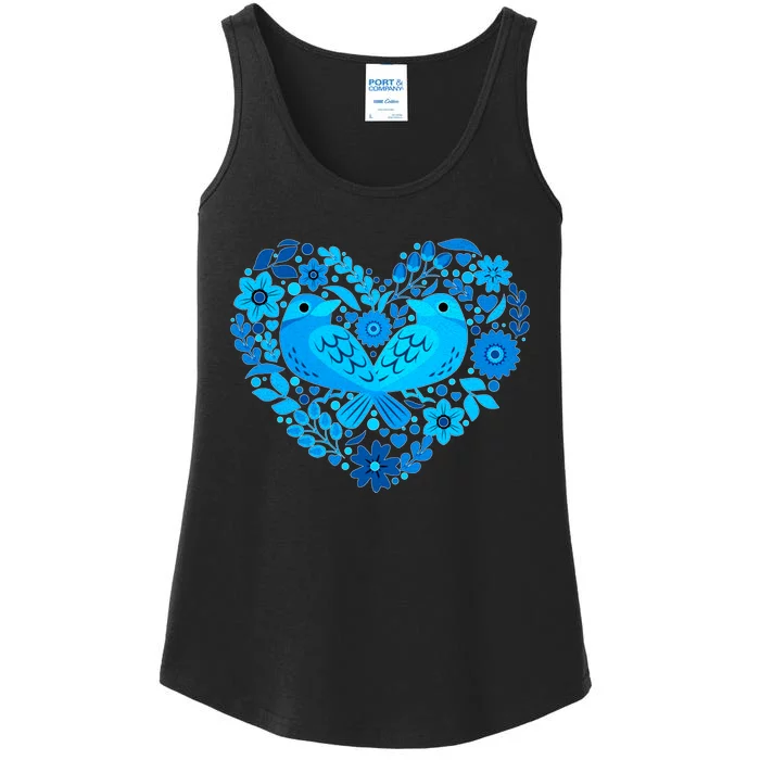 Secrets Blur Bird Heart Ladies Essential Tank